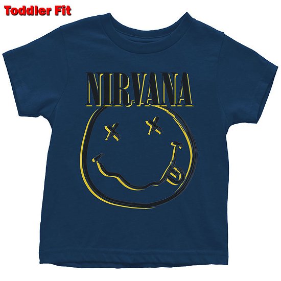 Cover for Nirvana · Nirvana Kids Toddler T-Shirt: Inverse Happy Face (12 Months) (T-shirt) [size 6-12mths] [Blue - Kids edition]