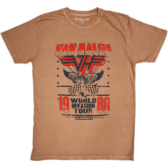 Van Halen Unisex T-Shirt: World Invasion (Distressed) - Van Halen - Marchandise -  - 5056561074467 - 