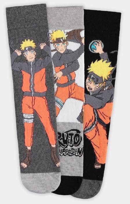 Cover for Naruto · Naruto - Men's Socks (3pack) - 43/46 Ankle Socks M Multicolor (Leksaker)