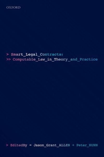 Cover for Editor · Smart Legal Contracts: Computable Law in Theory and Practice (Gebundenes Buch) (2022)