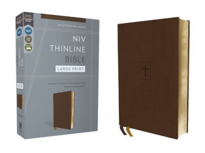 NIV, Thinline Bible, Large Print, Leathersoft, Brown, Red Letter, Comfort Print - Zondervan - Bøger - Zondervan - 9780310463467 - 19. september 2023