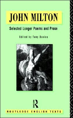 Cover for John Milton · John Milton: Selected Longer Poems and Prose - Routledge English Texts (Paperback Book) (1992)