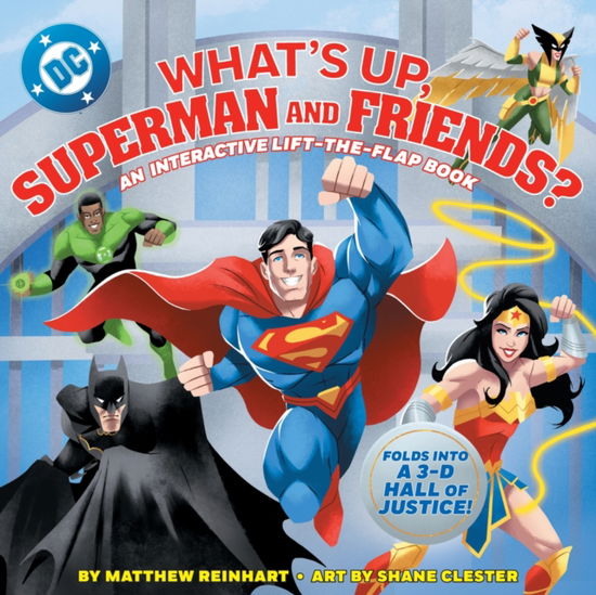 Cover for What’s Up, Superman and Friends? (A Pop Magic Book) - Pop Magic (Board book) (2025)