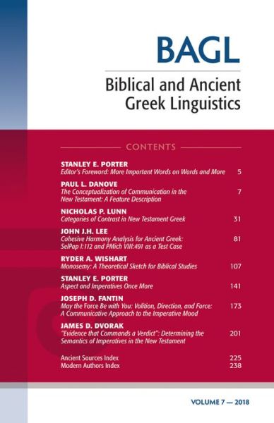 Cover for Stanley E Porter · Biblical and Ancient Greek Linguistics, Volume 7 (Paperback Book) (2018)