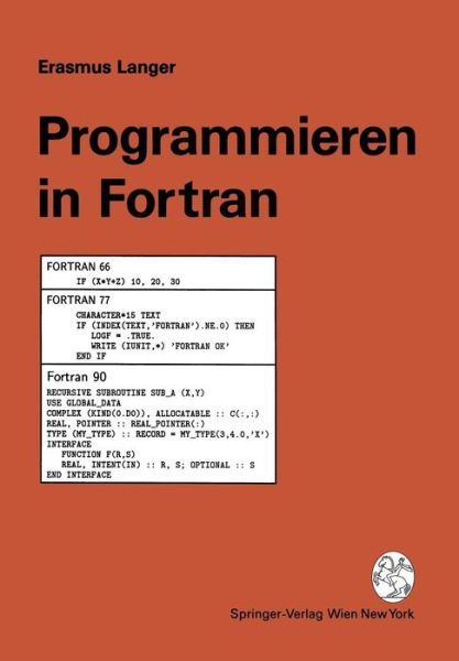 Cover for Erasmus Langer · Programmieren in FORTRAN (Paperback Book) [German edition] (1993)