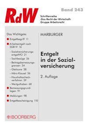 Cover for Marburger · Entgelt in der Sozialversiche (Book)