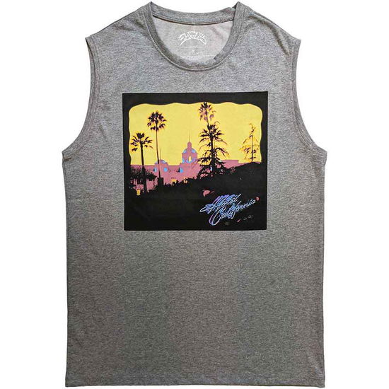 Eagles Unisex Tank T-Shirt: Hotel California (Grey) - Eagles - Produtos -  - 5056561080468 - 31 de março de 2023