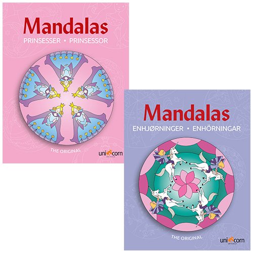 Cover for Mandalas · Mandalas malebøger - Prinsesser &amp; Enhjørninger - 2 stk. (Paperback Bog) (2020)