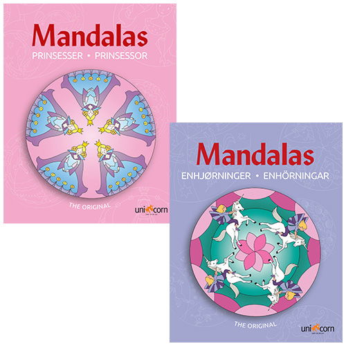 Mandalas malebøger - Prinsesser & Enhjørninger - 2 stk. - Mandalas - Kirjat - Unicorn - 5713516000468 - tiistai 1. syyskuuta 2020