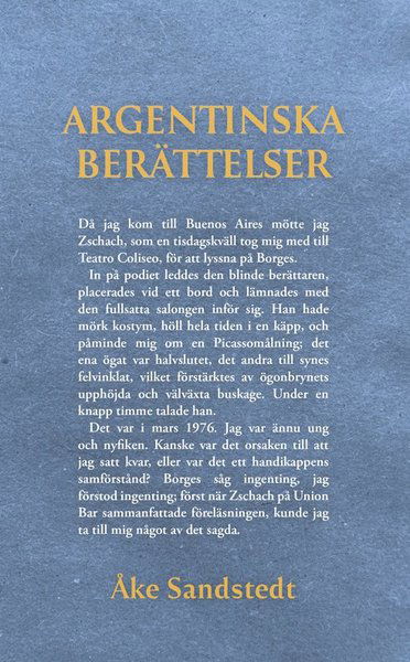 Cover for Åke Sandstedt · Argentinska berättelser (Book) (2020)