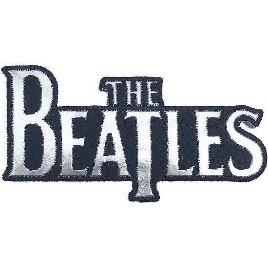 The Beatles Standard Woven Patch: Silver Drop T Logo Die-Cut - The Beatles - Marchandise -  - 5056170678469 - 