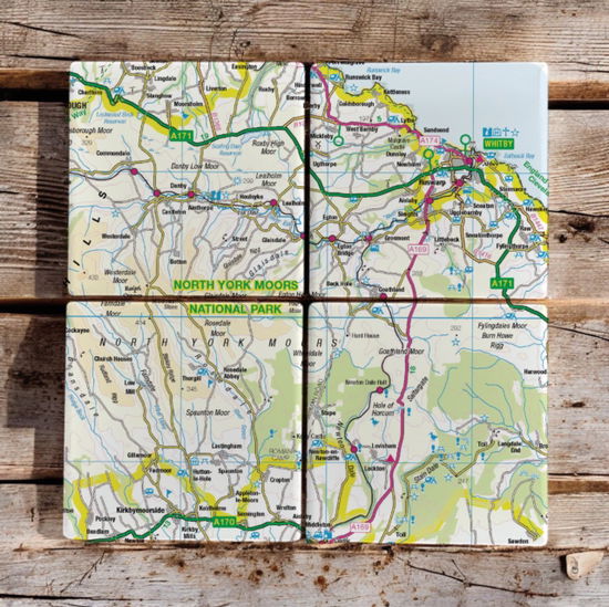 Cover for OS Map Ceramic Four Coaster Set - North York Moors National Park (MERCH) (2025)