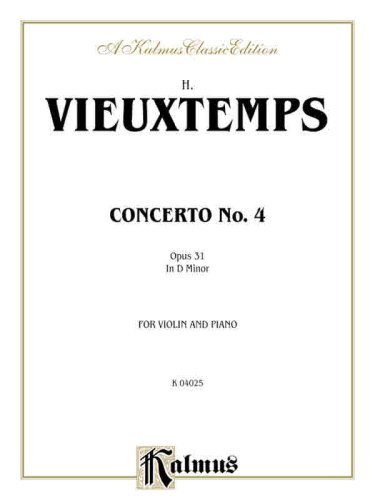 Cover for H. · Vieuxtemps Violin Conc No 4 V (Paperback Book) [Kalmus edition] (1985)