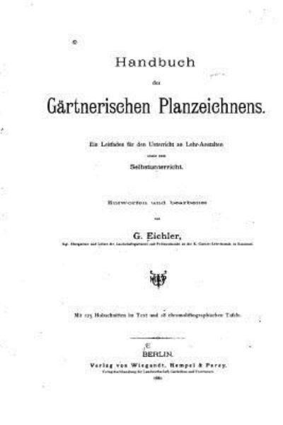 Cover for G Eichler · Handbuch des gartnerischen Planzeichnens (Taschenbuch) (2016)