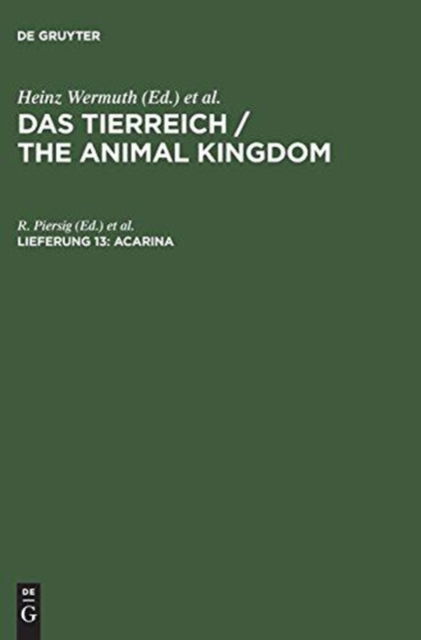 Cover for R. [Bearb. ] Piersig · Acarina : Hydrachnidae und Halacaridae, aus : das Tierreich (Book) (1965)