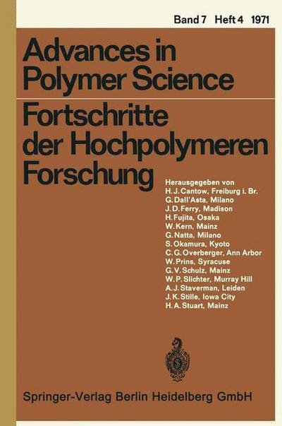 Fortschritte der Hochpolymeren Forschung - Advances in Polymer Science - H.-J. Cantow - Bøger - Springer-Verlag Berlin and Heidelberg Gm - 9783540050469 - 1971