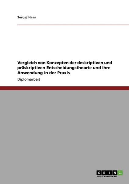 Cover for Haas · Vergleich von Konzepten der deskri (Book) [German edition] (2009)