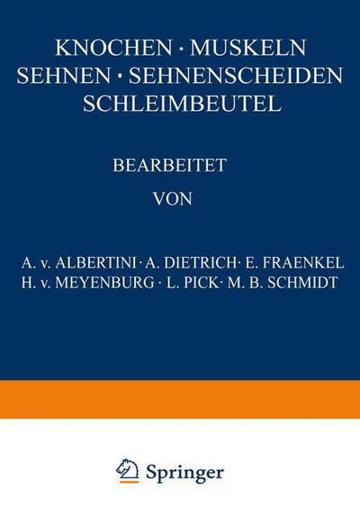 Cover for A V Albertini · Knochen - Muskeln Sehnen - Sehnenscheiden Schleimbeutel - Handbuch Der Speziellen Pathologischen Anatomie Und Histolog (Pocketbok) [1929 edition] (1929)