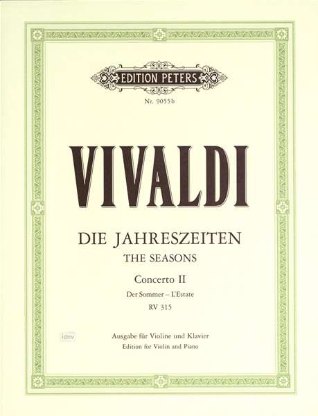 Violin Concerto in G minor Op. 8 No. 2 Summer (Edition for Violin and Piano) - Vivaldi - Livres - Edition Peters - 9790014072469 - 12 avril 2001