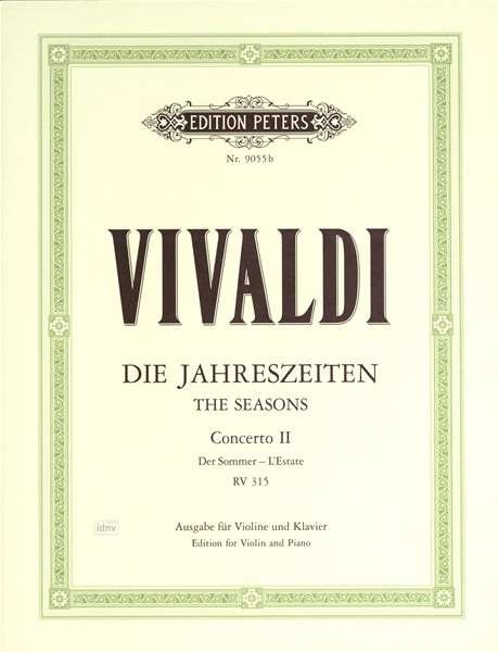 Violin Concerto in G minor Op. 8 No. 2 Summer (Edition for Violin and Piano) - Vivaldi - Bøker - Edition Peters - 9790014072469 - 12. april 2001