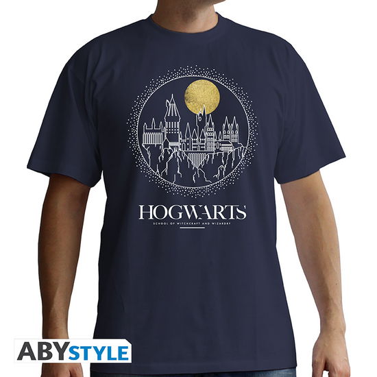 Harry Potter: Hogwarts Blue Basic (T-Shirt Unisex Tg. M) - Abystyle - Merchandise - ABYstyle - 3665361065470 - February 7, 2019