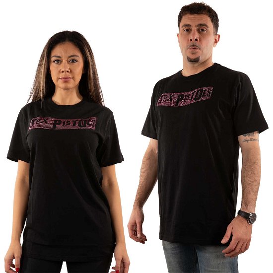 The Sex Pistols Unisex T-Shirt: Logo (Embellished) - Sex Pistols - The - Merchandise -  - 5056561043470 - 