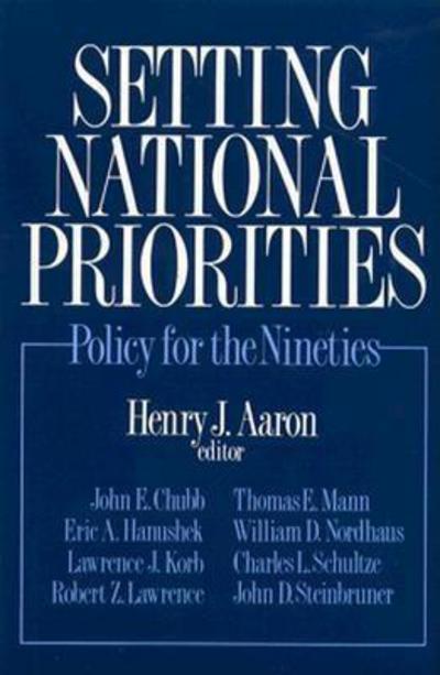 Cover for Henry J. Aaron · Setting National Priorities: Policy for the Nineties (Taschenbuch) (1990)