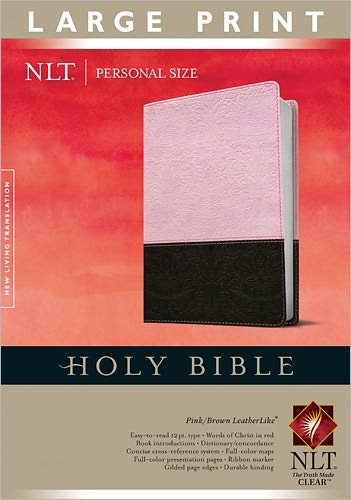 Cover for Tyndale House Publishers · NLT Holy Bible Personal Size Large Print Pink / Brown, Indexed (Læderbog) [Large type / large print edition] [Pink/Brown Imitation] (2010)