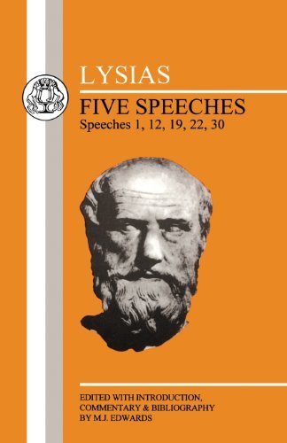 Cover for Lysias · Lysias: Five Speeches: 1, 12, 19, 22, 30 - Greek Texts (Paperback Bog) [New edition] (1999)