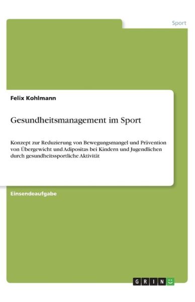 Cover for Kohlmann · Gesundheitsmanagement im Sport (Book)