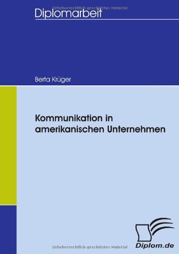 Cover for Berta Krüger · Kommunikation in Amerikanischen Unternehmen (Paperback Book) [German edition] (2007)