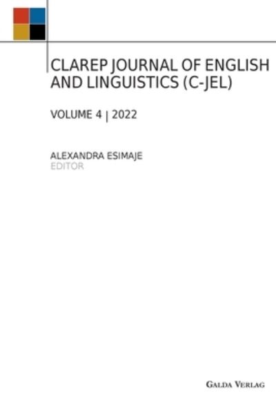 Cover for Alexandra Esimaje · Clarep Journal of English and Linguistics (C-jel) (Paperback Book) (2023)