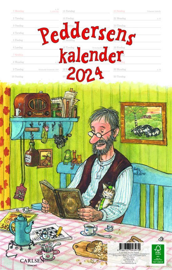 Cover for Sven Nordqvist · Peddersens kalender 2024 (Spiralbog) [1. udgave] (2023)