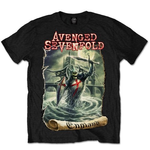 Avenged Sevenfold Unisex Tee: England - Avenged Sevenfold - Fanituote - Unlicensed - 5055295386471 - perjantai 2. tammikuuta 2015