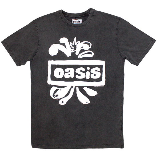 Cover for Oasis · Oasis Unisex Stone Wash T-Shirt: Logo Splat (T-shirt) [size S]