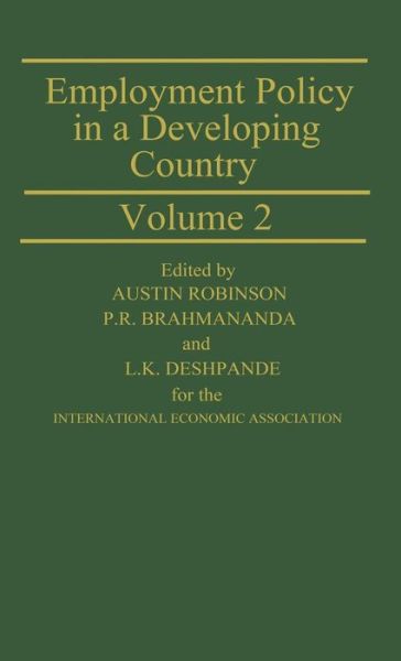 Cover for Austin Robinson · Employment Policy in a Developing Country: a Case-study of India - International Economic Association (Hardcover Book) (1983)