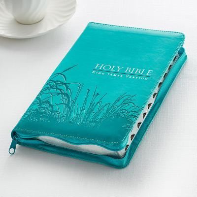 KJV Holy Bible, Standard Size, Turquoise Faux Leather w/Thumb Index and Ribbon Marker, Red Letter, King James Version, Zipper Closure - Christian Art Publishers - Bücher - Christian Art Gifts Inc - 9781432105471 - 1. Mai 2013