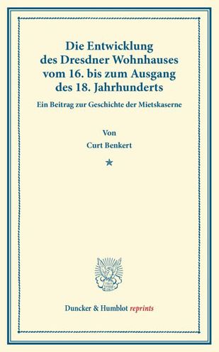 Cover for Benkert · Die Entwicklung des Dresdner Wo (Book) (2013)