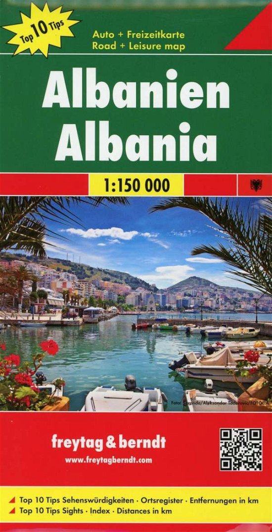 Cover for Freytag &amp; Berndt · Freytag &amp; Berndt Road Map: Albanien - Albania Road &amp; Leisure Map (Hardcover bog) (2020)
