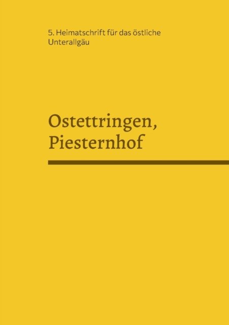 Cover for Alois Epple · Ostettringen, Piesternhof (Paperback Book) (2022)