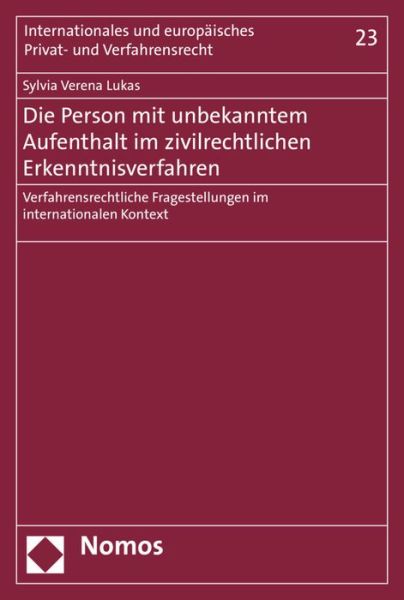 Die Person mit unbekanntem Aufent - Lukas - Books -  - 9783848751471 - September 28, 2018