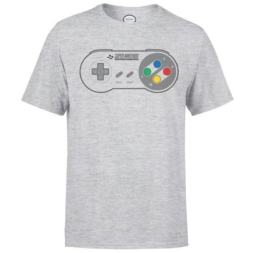 Cover for Nintendo · Nintendo SNES Controller Pad Mens Grey T-Shirt (Kläder) [size S]
