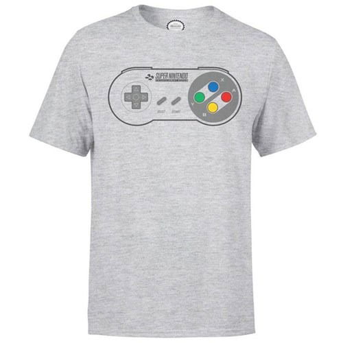 Nintendo SNES Controller Pad Mens Grey T-Shirt - Nintendo - Produtos -  - 5060452685472 - 