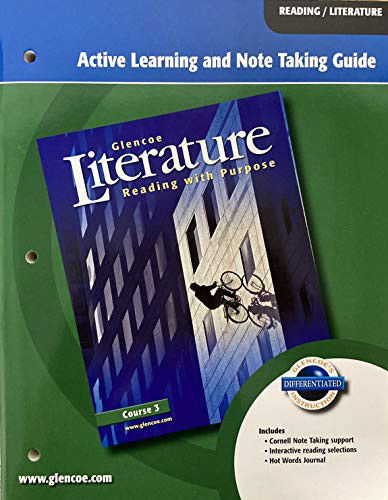 Cover for Jeffrey Wilhelm · Glencoe Literature Reading with Purpose, Grade 8, Active Learning and Note Taking Guide (Paperback Book) (2006)