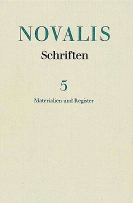 Cover for Novalis · Schriften.Kohlh.5 (Buch) (1988)