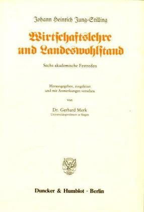 Cover for J.H. Jung-Stilling · Wirtschaftsl.Landesw (Bog) (1988)