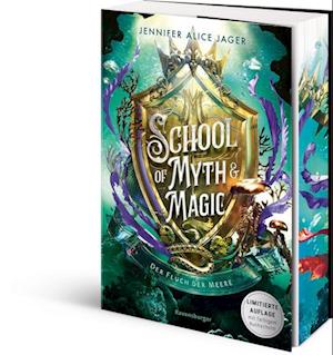 Cover for Jennifer Alice Jager · School of Myth &amp; Magic, Band 2: Der Fluch der Meere (Limitierte Auflage mit Farbschnitt) (Book) (2024)