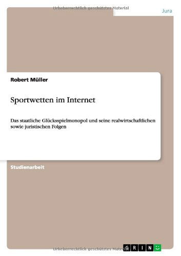 Cover for Robert Muller · Sportwetten Im Internet (Paperback Book) [German edition] (2012)