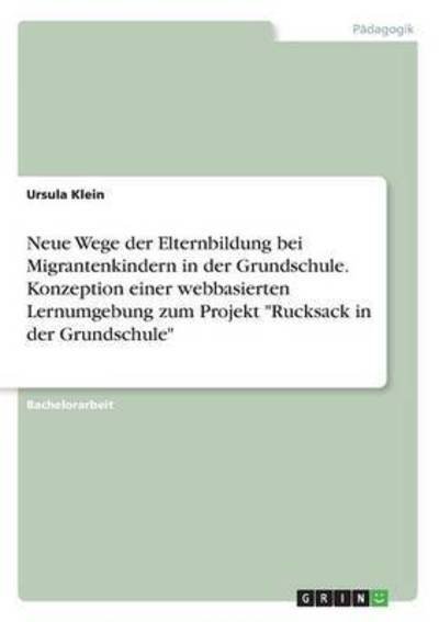 Cover for Klein · Neue Wege der Elternbildung bei M (Buch) (2016)