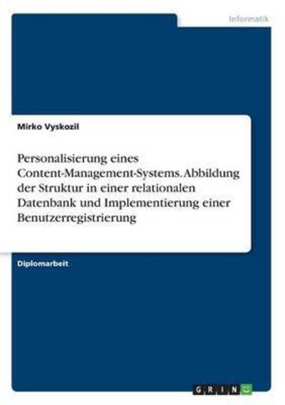 Cover for Vyskozil · Personalisierung eines Content (Book) (2016)